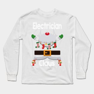 Electrician Claus Santa Christmas Costume Pajama Long Sleeve T-Shirt